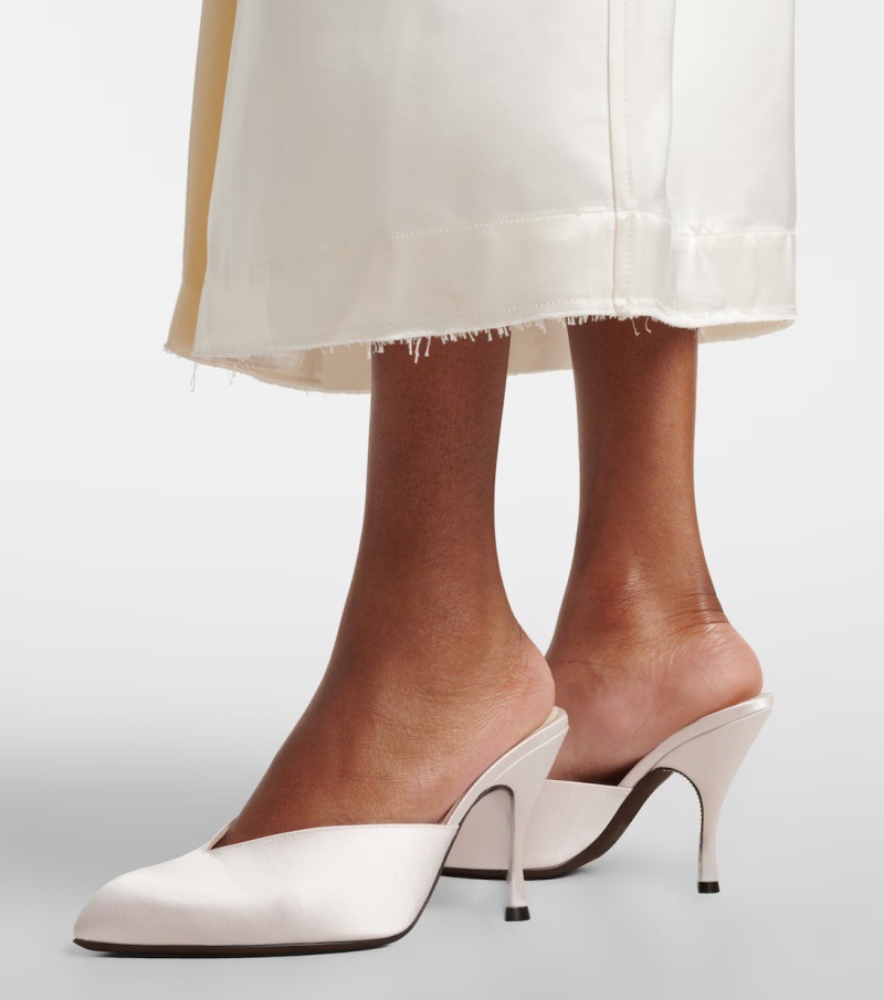 New Women Satin Mule Heels V C - Sewing New 评论和价格