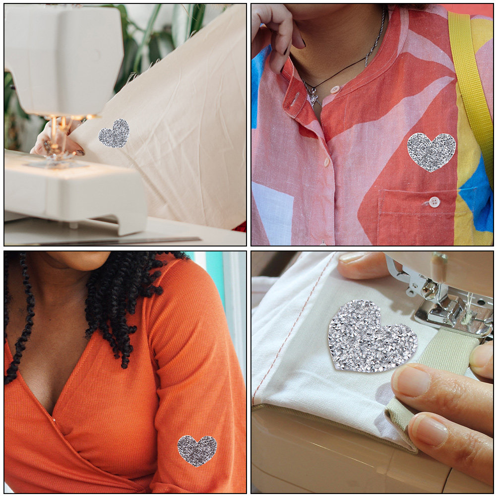 10Pcs Heart Embroidered Patche - Sewing Recycle 评论和价格