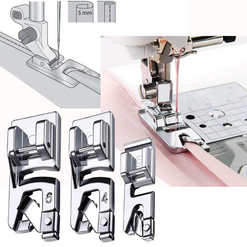 3Pcs Rolled Hem Sewing Machine - Sewing Gauge Ruler 评论和价格