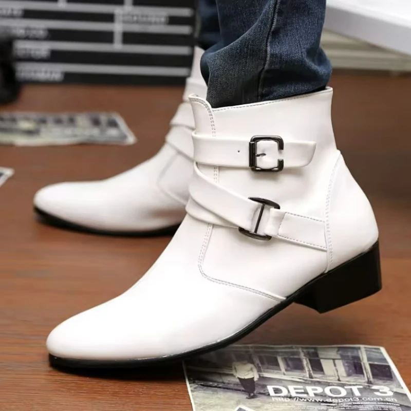 New Men's Boots Leather Chelse - Sewing Nylon 评论和价格