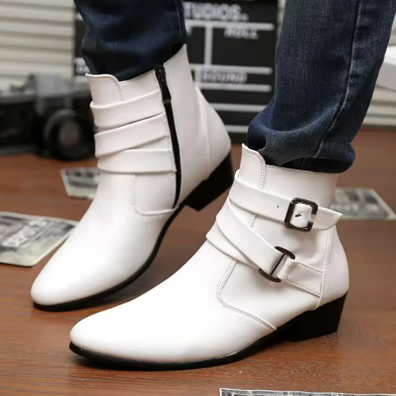 New Men's Boots Leather Chelse - Sewing Nylon 评论和价格