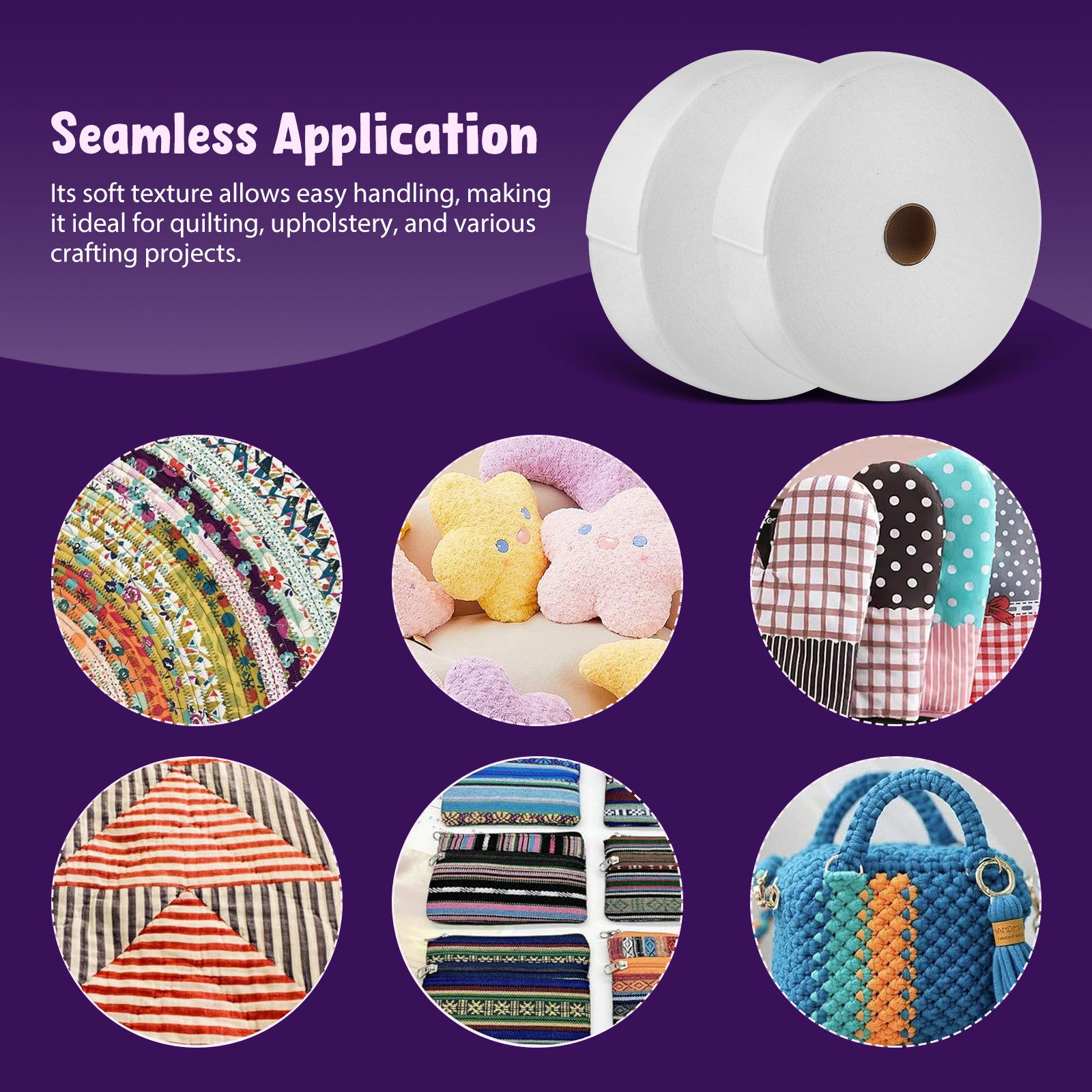 2 Rolls Nonwoven Batting Roll  - Sewing Roll 评论和价格