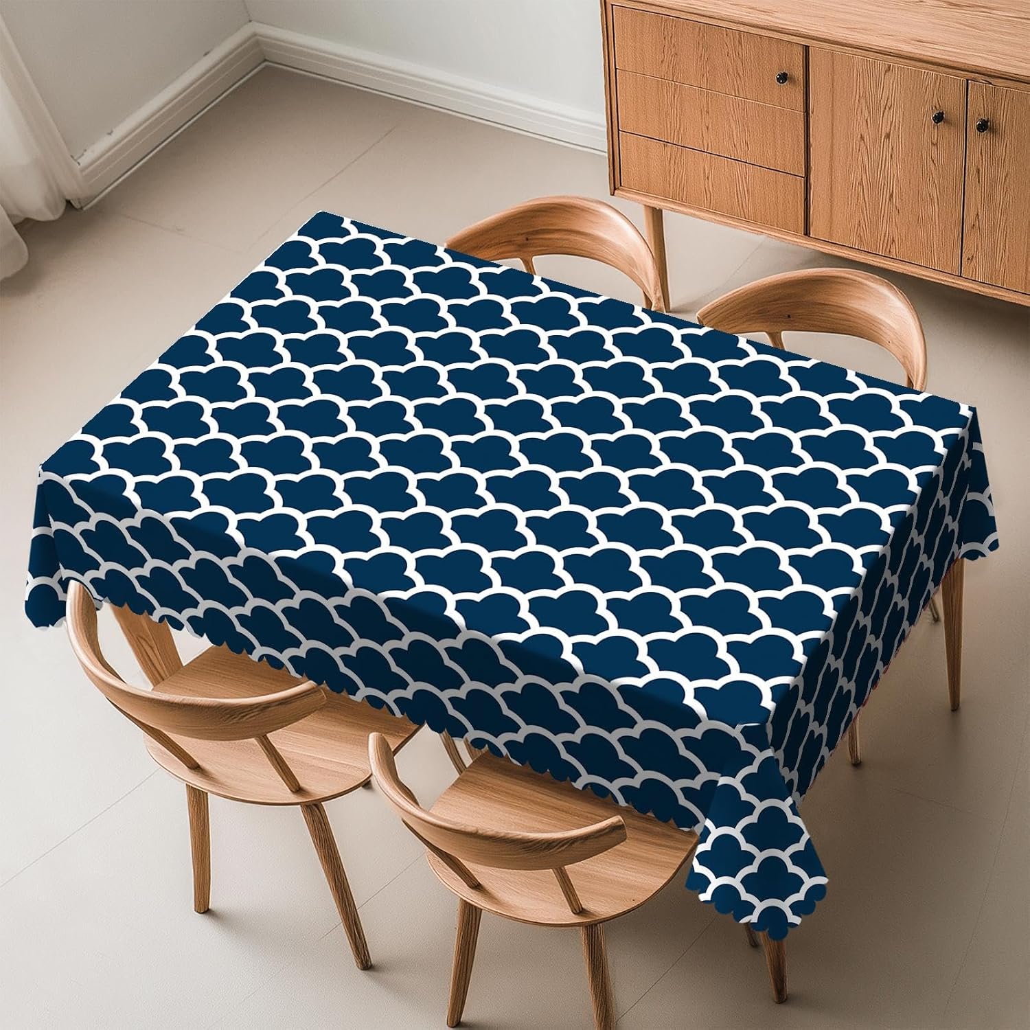Blue Tablecloth Navy Cloud Sea - Century Textile & Sewing Supply 评论和价格
