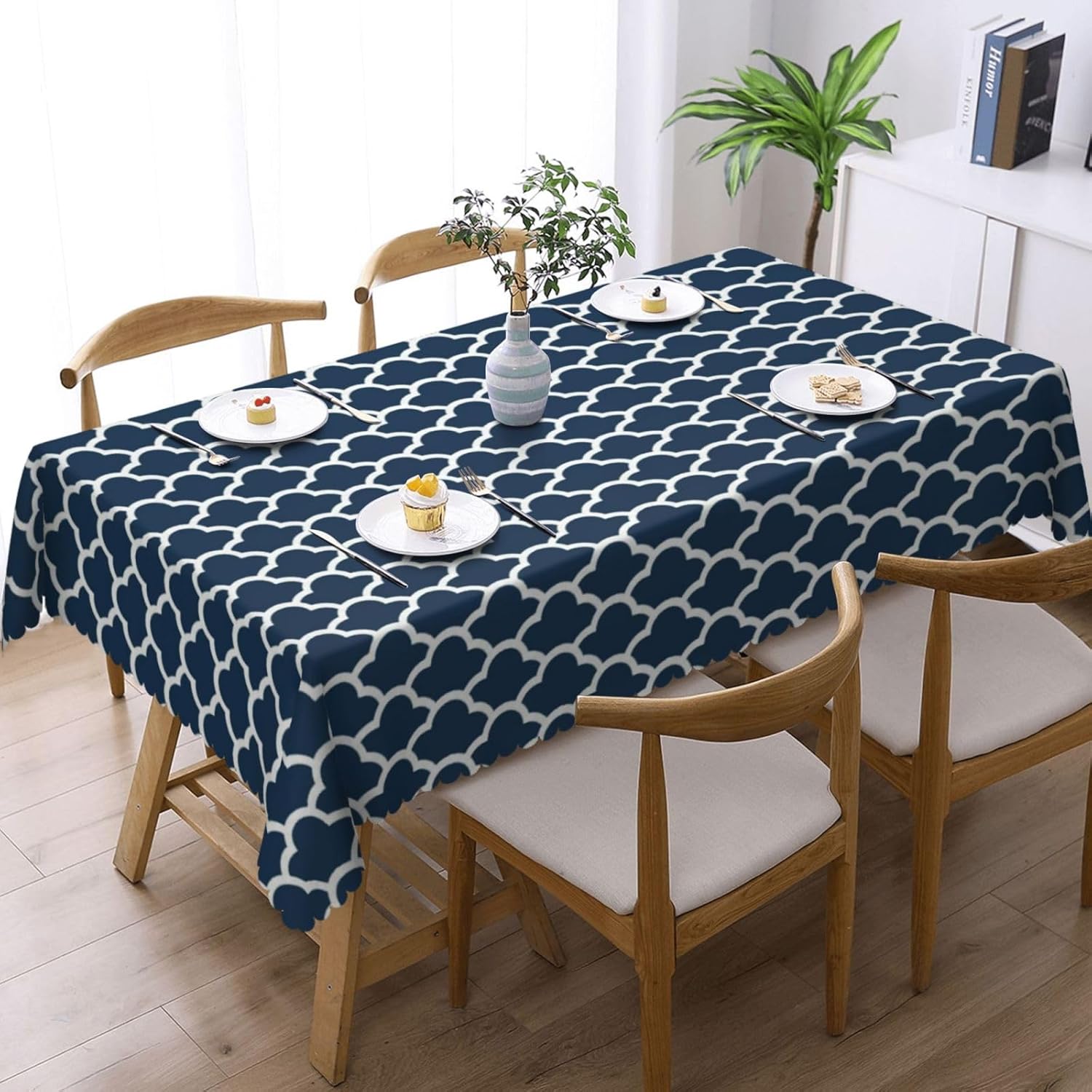 Blue Tablecloth Navy Cloud Sea - Century Textile & Sewing Supply 评论和价格