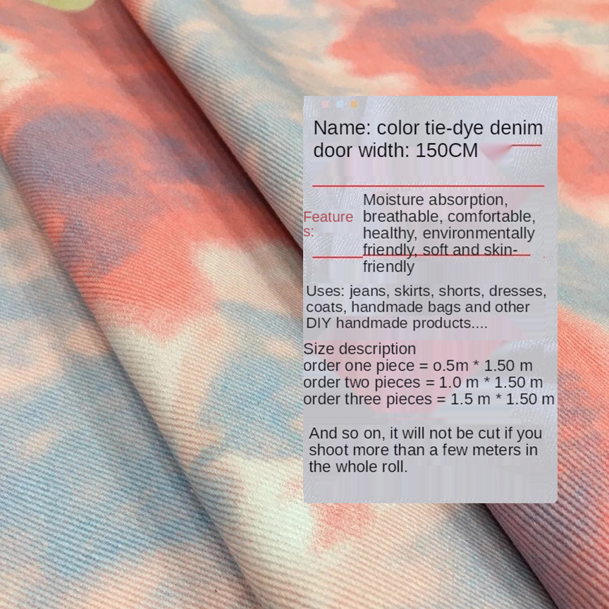 Color Tie Dye Washed Denim Fab - Sewing Tie Dye 评论和价格