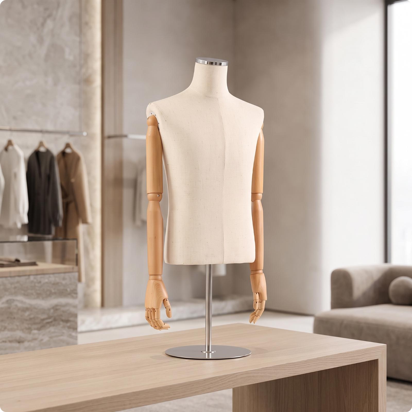 Male Half-Body Mannequin texti - Dress Form Mannequin 评论和价格